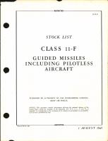 Stock List Guided Missiles Including Pilotless Aircraft