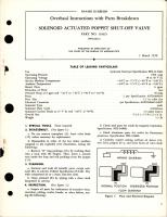 Overhaul Instructions with Parts Breakdown for Solenoid Actuated Poppet Shut-Off Valve - Part 110325