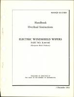 Overhaul Instructions for Electric Windshield Wipers - Part K18550E 