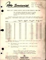 Pesco Serviscript Supplement - Model 1E-777 Series Electric Motor Driven Hydraulic Gear Pump