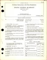 Overhaul Instructions with Parts Breakdown for Engine Control Quadrant PN 5L3137