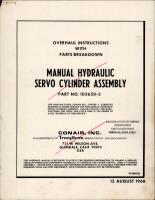 Overhaul Instructions with Parts for Manual Hydraulic Servo Cylinder Assembly - Part 103650-3 