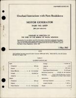 Overhaul Instructions with Parts Breakdown for Motor Generator - Part AM59 