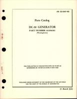Parts Catalog for DC-30 Generator - Part A19A6161