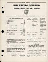 Overhaul Instruction with Parts Breakdown for Speed Brake Actuating Cylinder Assembly - 5381223-7, 5381223-9