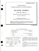Overhaul Instructions with Parts Breakdown for Rectifier Assembly - Type 1B19-2-A
