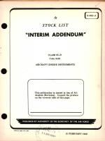 Stock List Interim Addendum for Class 05-D Code 6100 Aircraft Engine Instruments