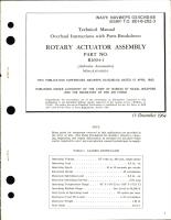 Overhaul Instructions with Parts Breakdown for Rotary Actuator Assembly R1694-1