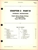 Overhaul Instructions for Engine Driven Single Voltage D-C Generators