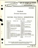 Overhaul Instructions for Fractional Horsepower Motors - B Frame Series 