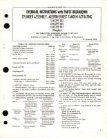 Overhaul Instructions with Parts for Aileron Boost Tandem Actuating Cylinder Assembly