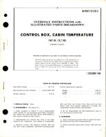 Overhaul Instructions with Illustrated Parts Breakdown for Cabin Temperature Control Box - Part CYLZ 5905 