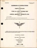 Handbook of Instructions with Parts Catalog for Type D-3 Fuel System Unit