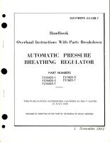 Overhaul Instructions with Parts Breakdown for Automatic Pressure Breathing Regulator - Parts F376105-1, F376105-5, F376105-7, F37605-5, and F37605-7