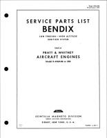 Service Parts List for Bendix Low Tension - High Altitude Ignition for Pratt & Whitney R-4360-B6 or CB2