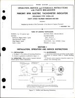 Operation, Service, & Overhaul Instructions, with Parts Breakdown for Percent RPM Electric Tachometer Indicator Part No. 1559B-4-05