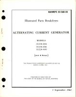 Illustrated Parts Breakdown for Alternating Current Generator - Models 31220-004, 31220-006, and 31220-009