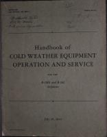 Handbook of Cold Weather Equipment Operation and Service for the B-26B1 and B-26C Airplanes