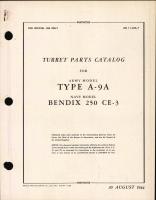 Turret Parts Catalog for Type A-9A, Navy Model 250CE-3