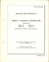 Illustrated Parts Breakdown for Direct Current Generator - Types 30E10-1-A, 30E10-1-B, 30E10-3-A, and 30E10-5-A