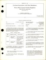 Overhaul Instructions with Parts Breakdown for Power Plant Control Tension Regulator - Part R75-9002-40-00