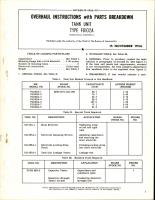 Overhaul Instructions with Parts Breakdown for Tank Unit - Type FG102A