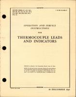 Operation and Service Instructions for Thermocouple Leads and Indicators