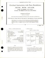 Overhaul Instructions with Parts Breakdown for Electric Motor Actuator - Part 1436-543054