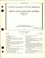Overhaul Instructions with Parts Breakdown for Right Angle Gear Box Assembly - Model L-87 