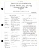 Overhaul Instructions with Parts Breakdown for Solenoid Operated 4-Way 3-Position Hydraulic Selector Valve Part No. 22982-81