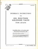 Instructions for Oil Dilution Solenoid Valve Type AN 4078 