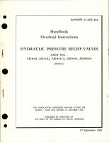 Overhaul Instructions for Hydraulic Pressure Relief Valves