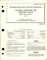 Overhaul Instructions with Parts Breakdown for Coaxial Solenoid Air Shutoff Valve - Part AF40C-15