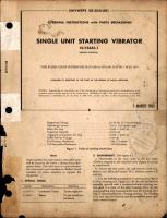 Overhaul Instructions with Parts Breakdown for Single Unit Starting Vibrator - 1075635-1