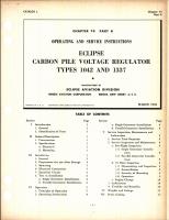 Operating and Service Instructions for Carbon Pile Voltage Regulator Types 1042 and 1337