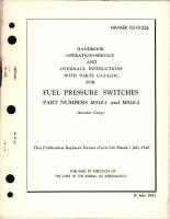 Operation, Service, and Overhaul Instructions with Parts Catalog for Fuel Pressure Switches - Parts M520-1 and M520-2