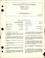 Overhaul Instructions with Parts Breakdown for Check Valve - Part P9-220 