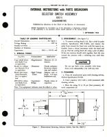 Overhaul Instructions with Parts Breakdown for Selector Switch Assembly B267-5 