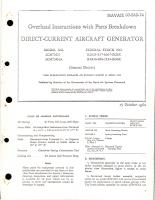 Overhaul Instructions with Parts for Direct Current Aircraft Generator - Models 2CM73C4 and 2CM73C4A 