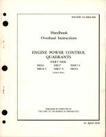 Overhaul Instructions for Engine Power Control Quadrants - Parts 50014, 50014-3, 50017, 50017-3, 50017-5, and 50032 
