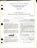 Overhaul Instructions with Parts Breakdown for Intercommunications Set Distribution Box - Part 708883 - Model 2522 