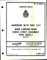 Handbook w Part List for Main Landing Gear Shock Strut Assembly - Part 9600-7