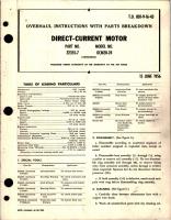 Overhaul Instructions w Parts for Direct-Current Motor - Part 32355-7 - Model DCM20-24 