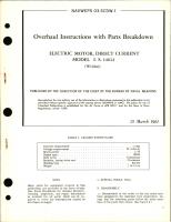 Overhaul Instructions with Parts Breakdown for Electric Motor, Direct Current Model I.S. 14612