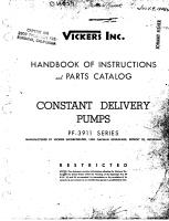 Instructions with Parts Catalog for PF-3911 Series Constant Delivery Pumps
