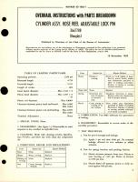 Overhaul Instructions with Parts Breakown for Hose Reel Adjustable Lock Pin Cylinder Assembly - 3667788