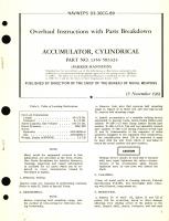 Overhaul Instructions with Parts Breakdown for Accumulator, Cylindrical Part No. 1356-583324 