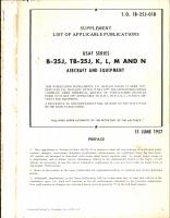 Supplement List of Applicable Publications for B-25J, TB-25J, K, L, M, and N Aircraft & Equipment