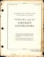 Handbook of Instructions with Parts Catalog for Types M-2 and O-1 Aircraft Generators
