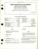 Overhaul Instructions with Parts Breakdown for Engine Oil Cooler Assembly - Model AP16AN09-01 - Part 8524170